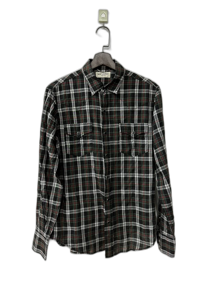 Saint Laurent SLP Plaid Button-Up Shirt
