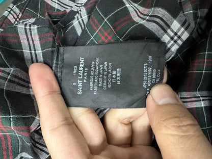 Saint Laurent SLP Plaid Button-Up Shirt