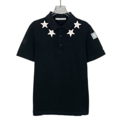 Givenchy Black Star Embroidered Polo Shirt