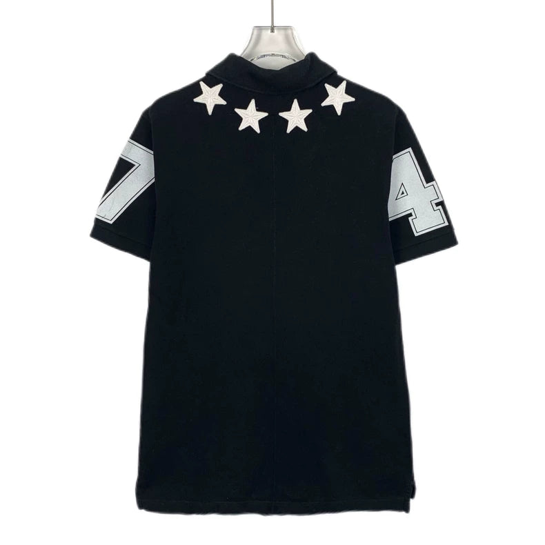 Givenchy Black Star Embroidered Polo Shirt