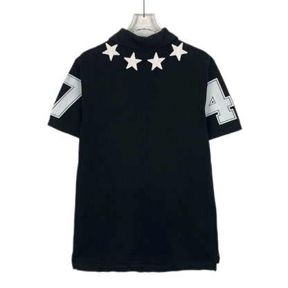 Givenchy Black Star Embroidered Polo Shirt