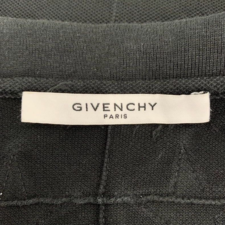 Givenchy Black Star Embroidered Polo Shirt