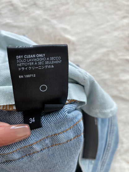 Amiri Blue Leopard Print Patchwork Jeans