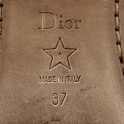 Dior Black Gray Logo Leather Loafers