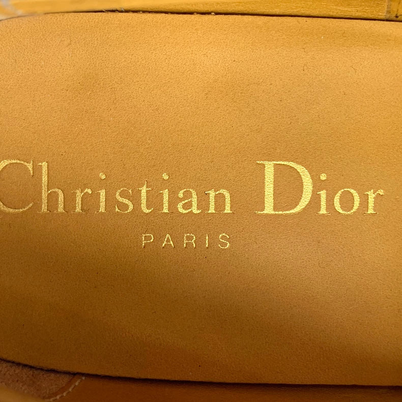 Dior Black Gray Logo Leather Loafers