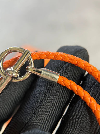 Hermes Double Loop Leather Bracelet-yf