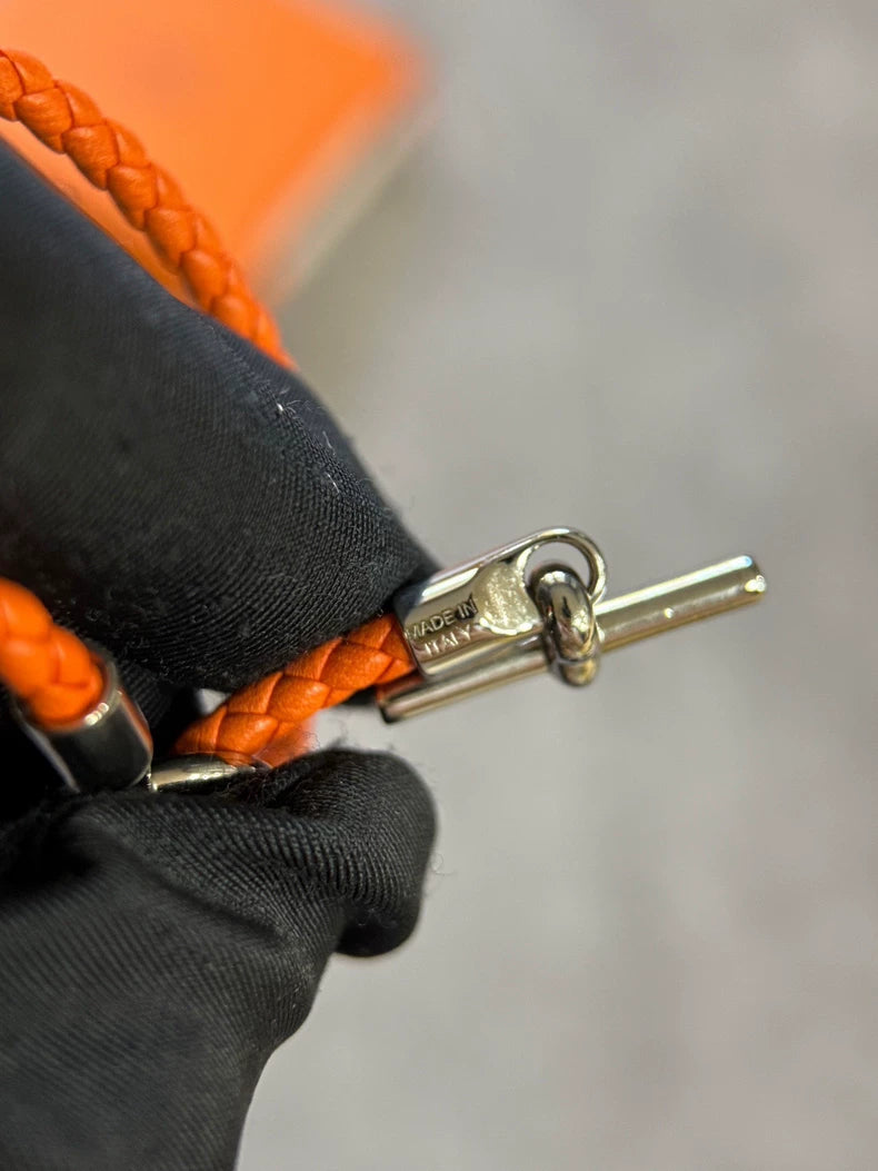 Hermes Double Loop Leather Bracelet-yf