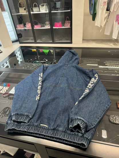 Chrome Hearts Denim Half-Zip Hoodie-yf
