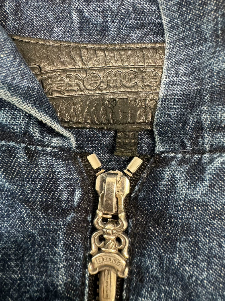 Chrome Hearts Denim Half-Zip Hoodie-yf