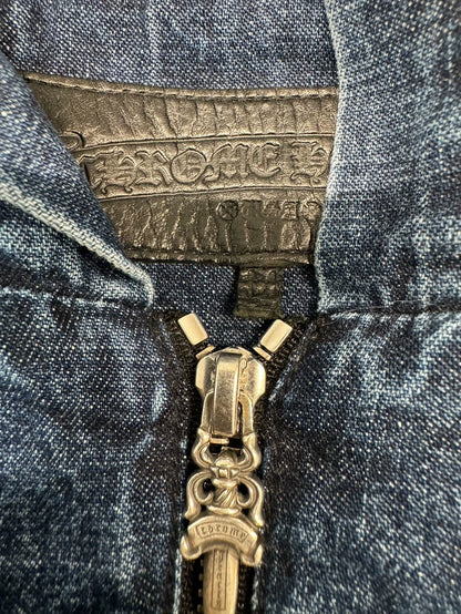 Chrome Hearts Denim Half-Zip Hoodie-yf