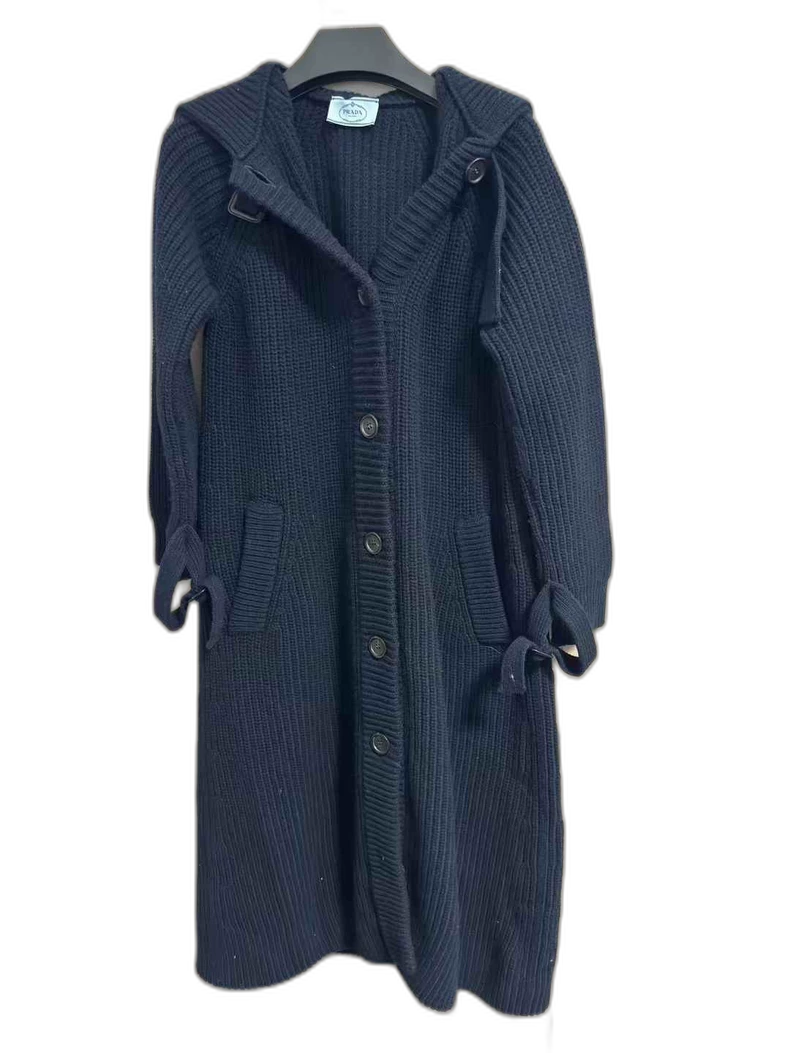 Prada Wool Long Cardigan Coat