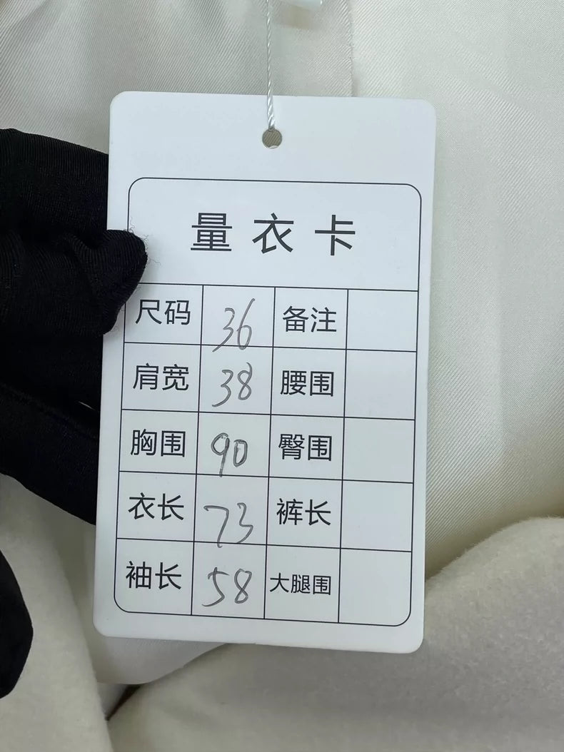 White Double-Breasted Wool Suit Jacket