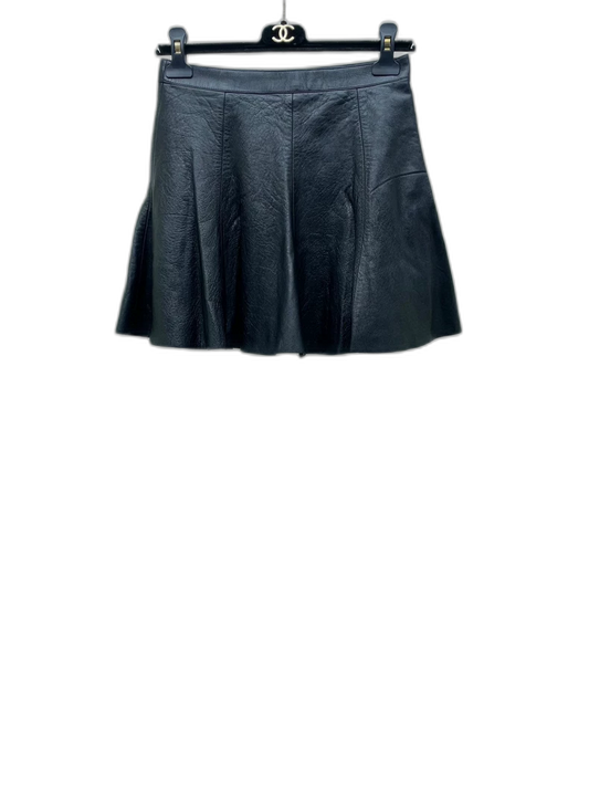 YSL Leather Flared Skirt in Excellent Condition