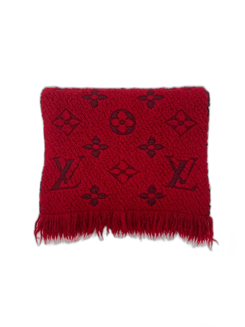 Red Louis Vuitton Knitted Scarf