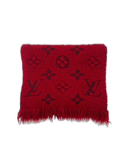 Red Louis Vuitton Knitted Scarf