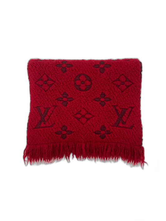 Red Louis Vuitton Knitted Scarf