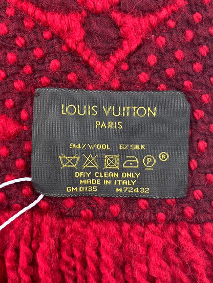 Red Louis Vuitton Knitted Scarf