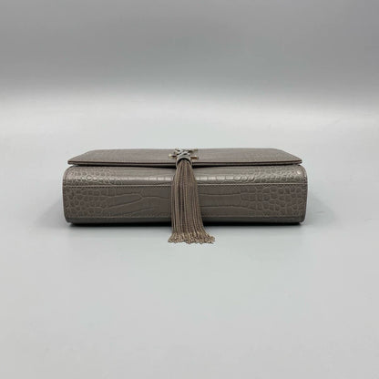 YSL Crocodile Print Kate Chain Bag