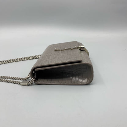 YSL Crocodile Print Kate Chain Bag