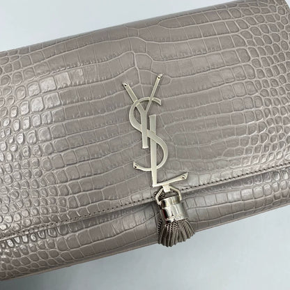 YSL Crocodile Print Kate Chain Bag