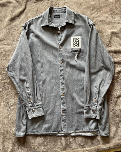 Raf Simons 20aw Washed Chain Denim Shirt
