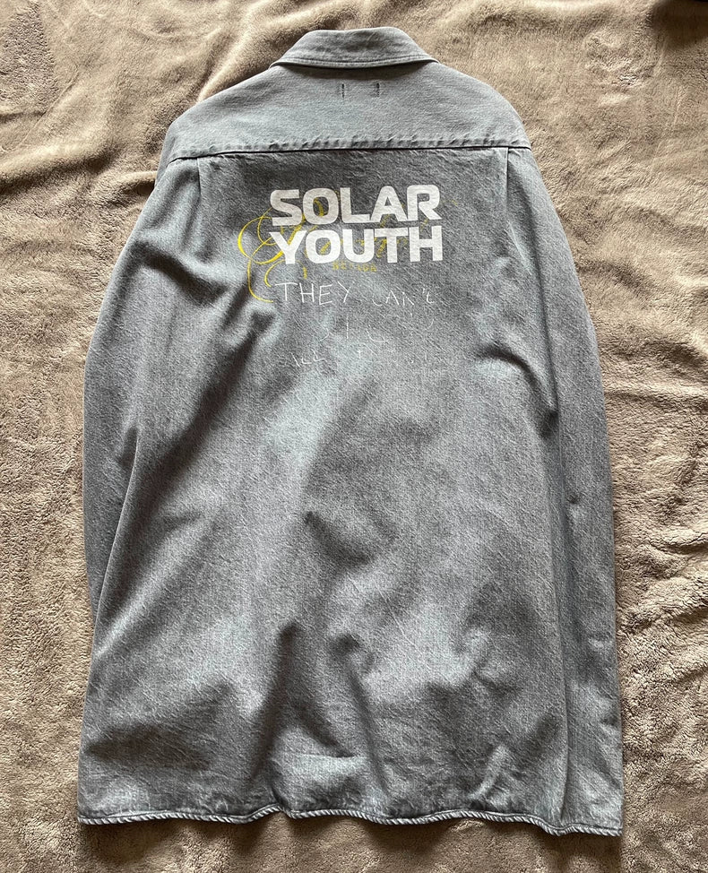 Raf Simons 20aw Washed Chain Denim Shirt