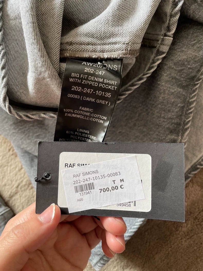 Raf Simons 20aw Washed Chain Denim Shirt