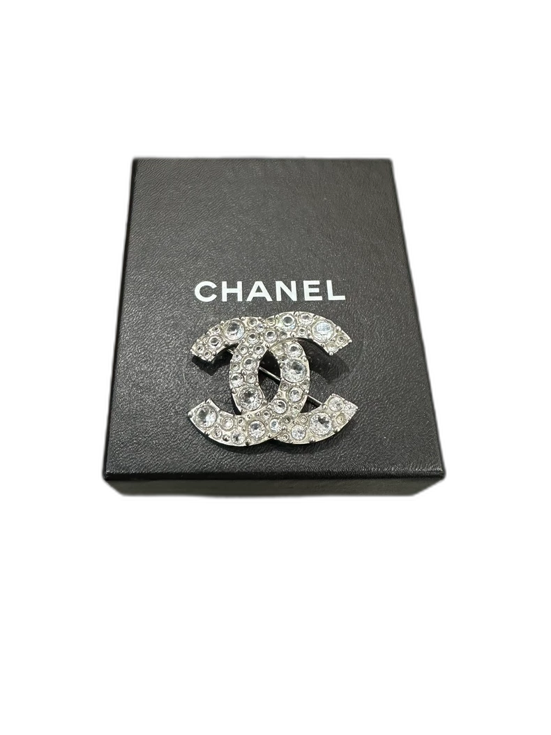 Vintage Silver CC Logo Brooch