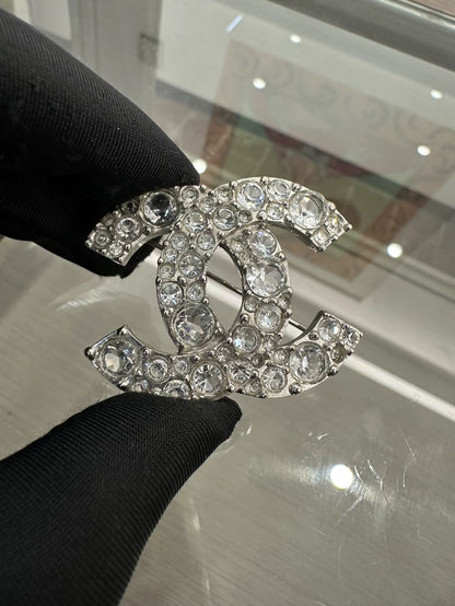 Vintage Silver CC Logo Brooch