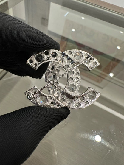 Vintage Silver CC Logo Brooch