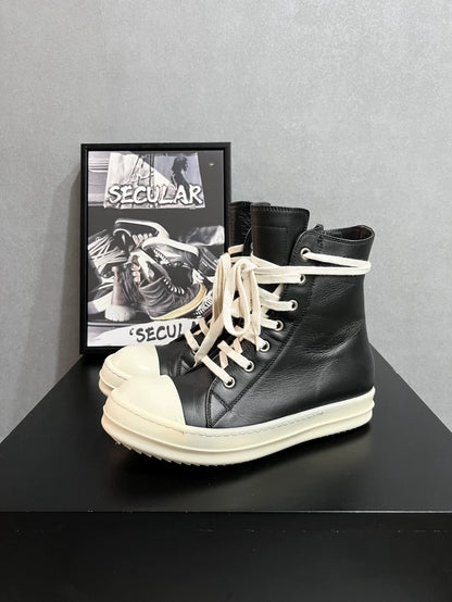 Rick Owens Classic Leather High-Top Sneakers-yf