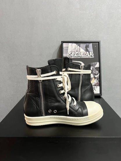 Rick Owens Classic Leather High-Top Sneakers-yf