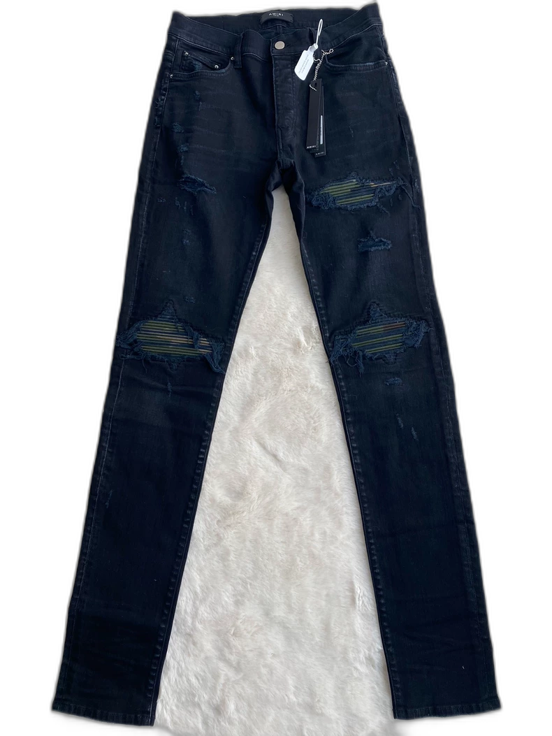 Amiri Black Camo Patchwork Denim Pants