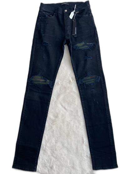 Amiri Black Camo Patchwork Denim Pants