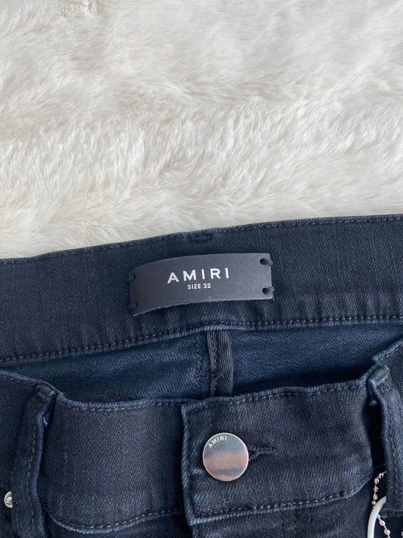 Amiri Black Camo Patchwork Denim Pants