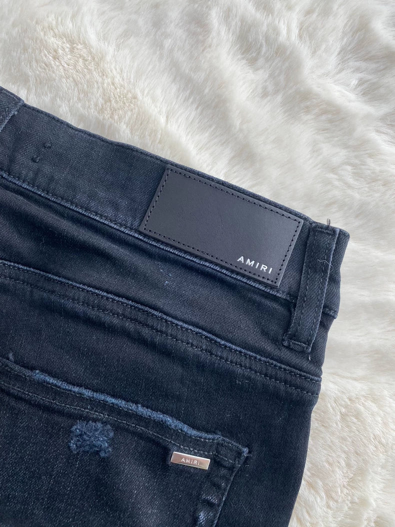 Amiri Black Camo Patchwork Denim Pants