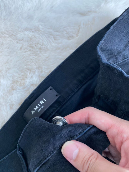 Amiri Black Camo Patchwork Denim Pants