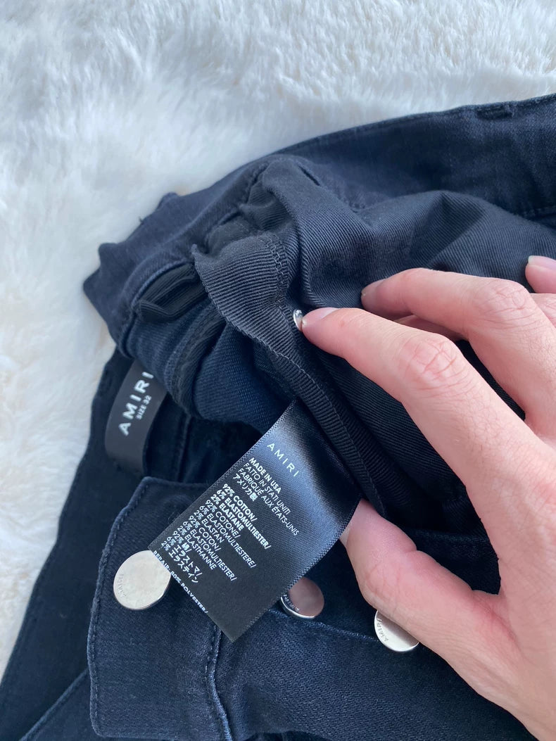 Amiri Black Camo Patchwork Denim Pants