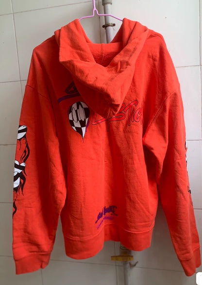 Chrome Hearts Red Hoodie with Flame Design