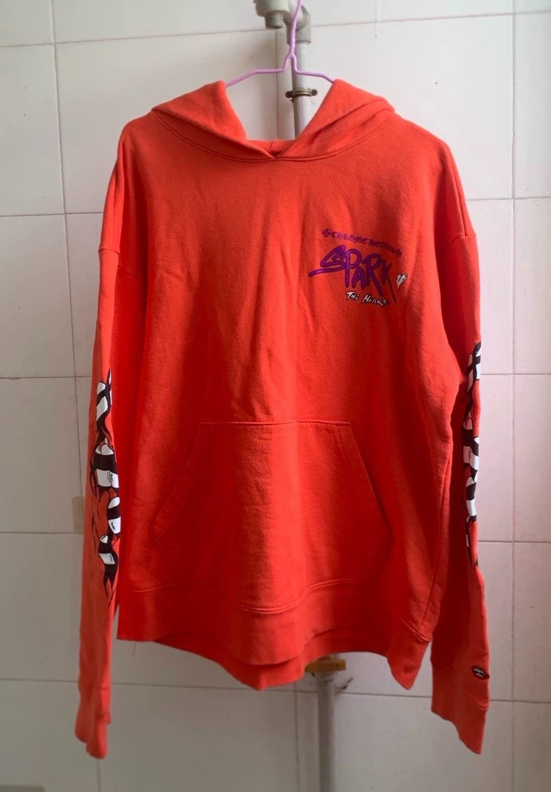 Chrome Hearts Red Hoodie with Flame Design