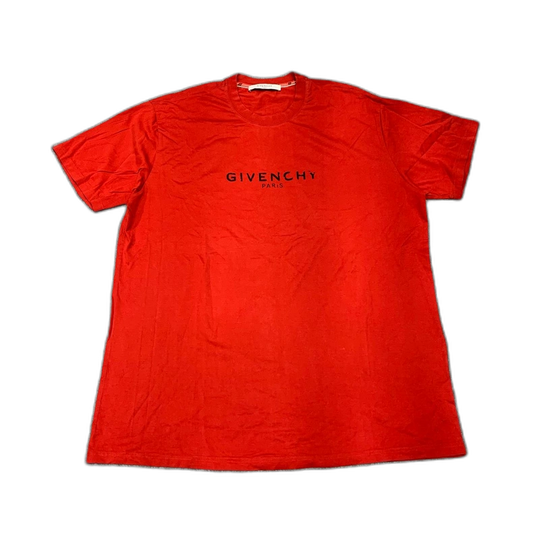 Givenchy Red Logo Short Sleeve T-shirt