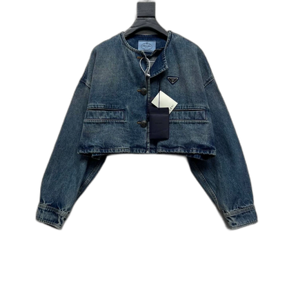 PRADA Distressed Denim Crop Jacket