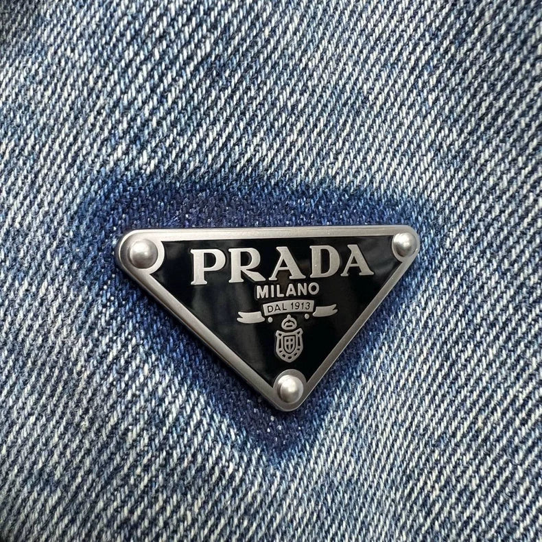 PRADA Distressed Denim Crop Jacket