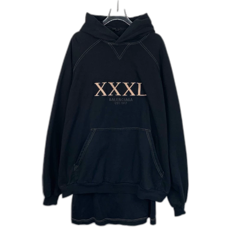 Black Logo Embroidered Hoodie from Balenciaga