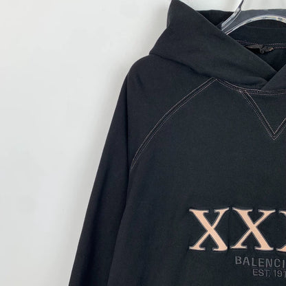 Black Logo Embroidered Hoodie from Balenciaga