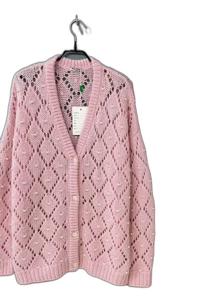 Pink Pearl Knit Cardigan by Miu Miu