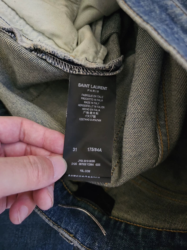 Saint Laurent D02 Distressed Denim Jeans-yf