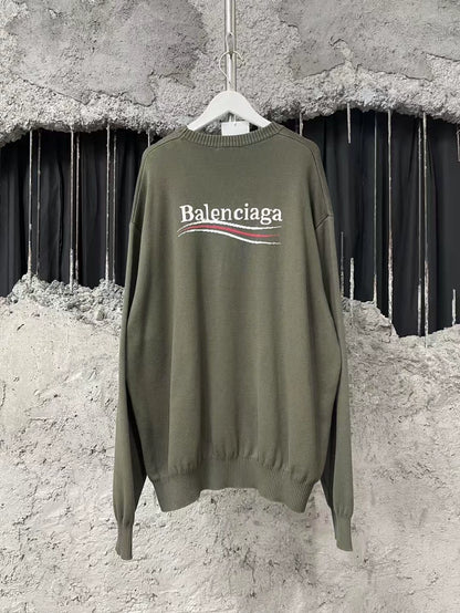 Balenciaga Green Wool Sweater