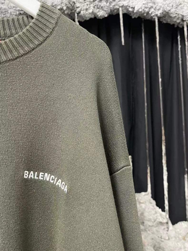 Balenciaga Green Wool Sweater