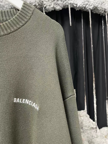 Balenciaga Green Wool Sweater